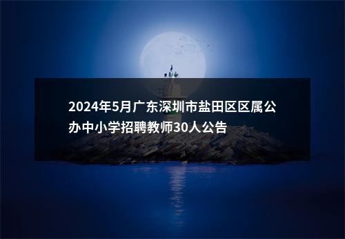 2024年5月广东深圳市盐田区区属公办中小学招聘教师30人公告 图片