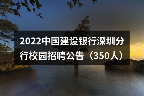 2022中国建设银行深圳分行校园招聘公告（350人） 图片