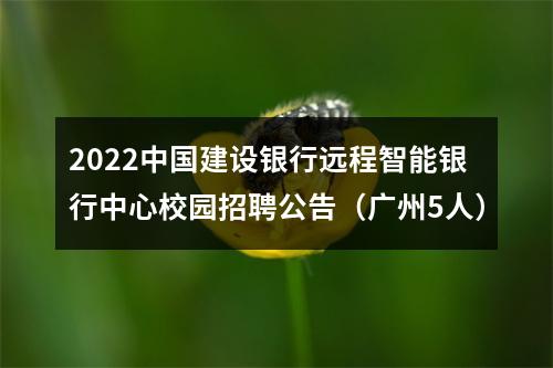 2022中国建设银行远程智能银行中心校园招聘公告（广州5人） 图片