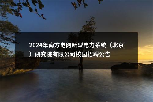 2024年南方电网新型电力系统（北京）研究院有限公司校园招聘公告 图片